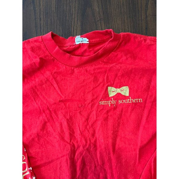 Simply Southern Tis The Season To Be Preppy Christmas T-shirt Small Holiday Gift - Picture 5 of 7